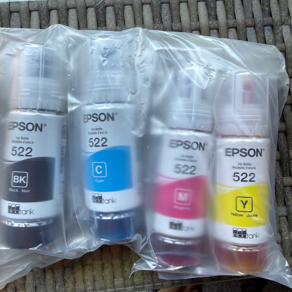 Epson 522 Ink Bottle Set Unisex 65ml Multi New Sealed EcoTank 4-Pack